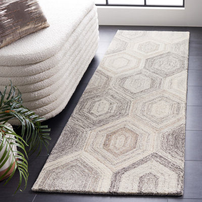 Tapis abstrait 902 en naturel / gris