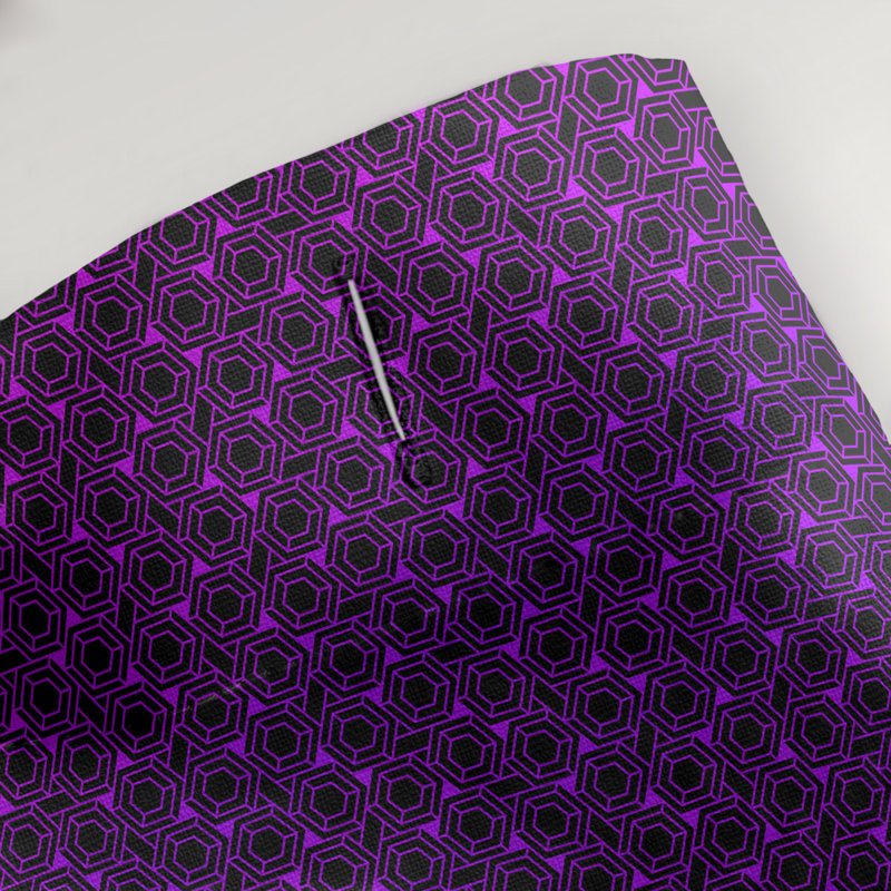 Rideau de douche simple hexagonal classique, Dégradé mauve, Classic Hexagonal