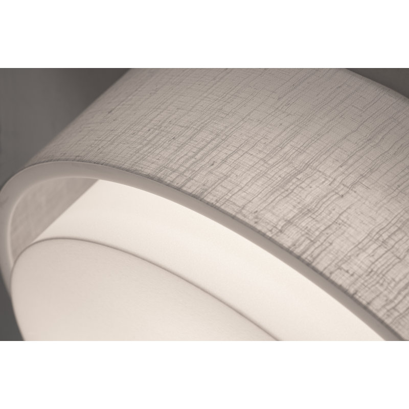 Plafonnier encastré cylindrique 23,25 po Killead, Blanc lin, H 5,63 po x l 23,25 po x P 23,25 po