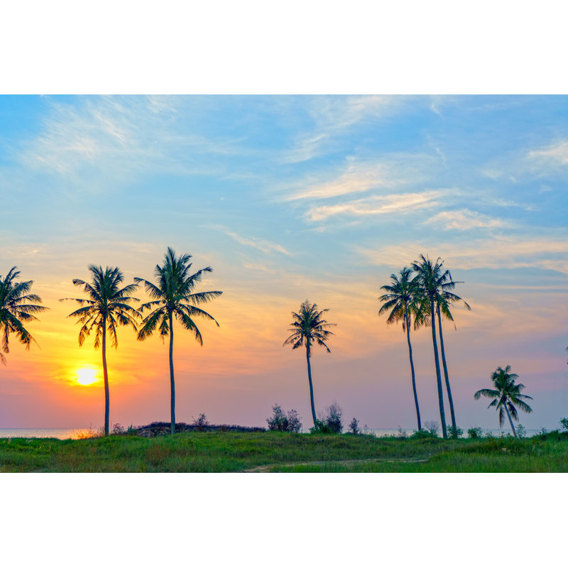 Sunset On Long Beach - Wrapped Canvas Print, 20cm H x 30cm W x 3.8cm D