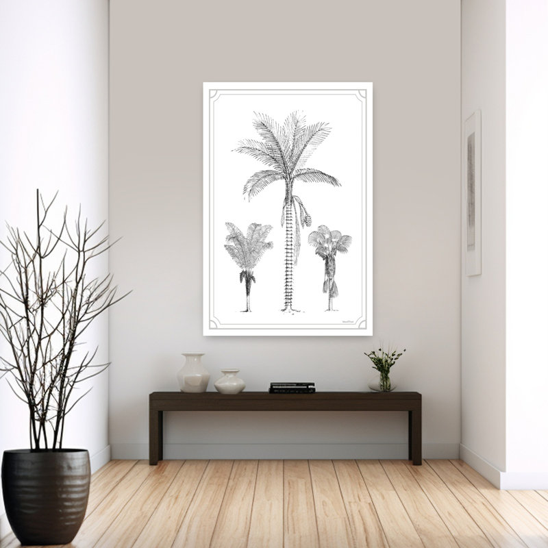 Palmier trio abstrait palmier art côtier tropical, H 60 po x l 40 po