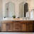 Aremi Contemporary Scalloped Arch Top Bathroom Vanity Mirror | Stainless Steel Frame-358908453-398741991