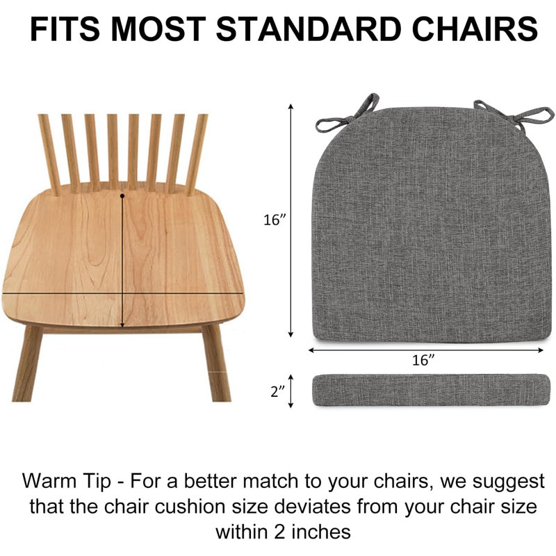 Coussins de chaise pour chaises de salle à manger, ensemble de 6 - Coussins de chaise de cuisine