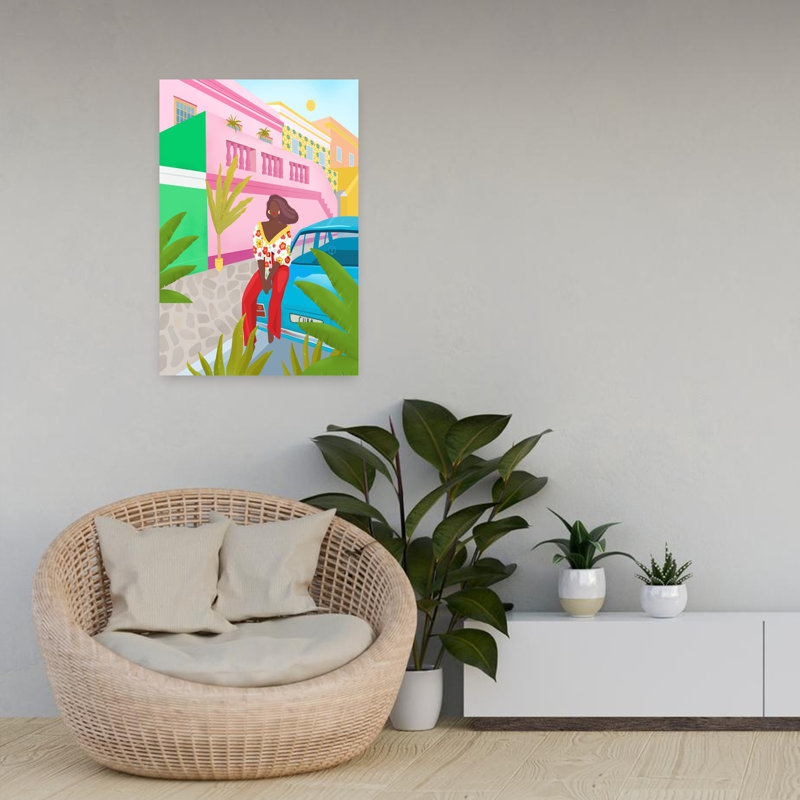 Art contemporain, palmier abstrait, art urbain, H 24 po x l 16 po