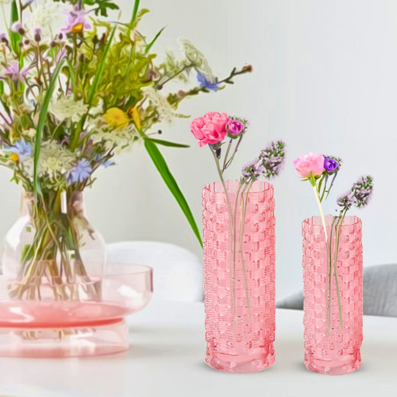 Aliauna Glass Table Vase, Light Pink