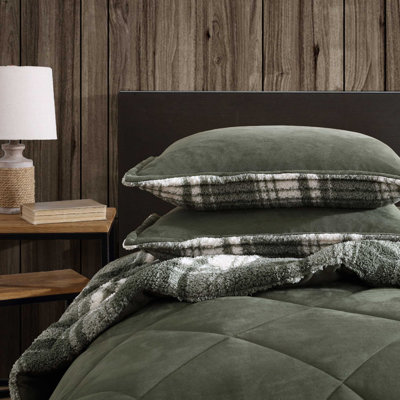 Ensemble d'édredon vert Eddie Bauer