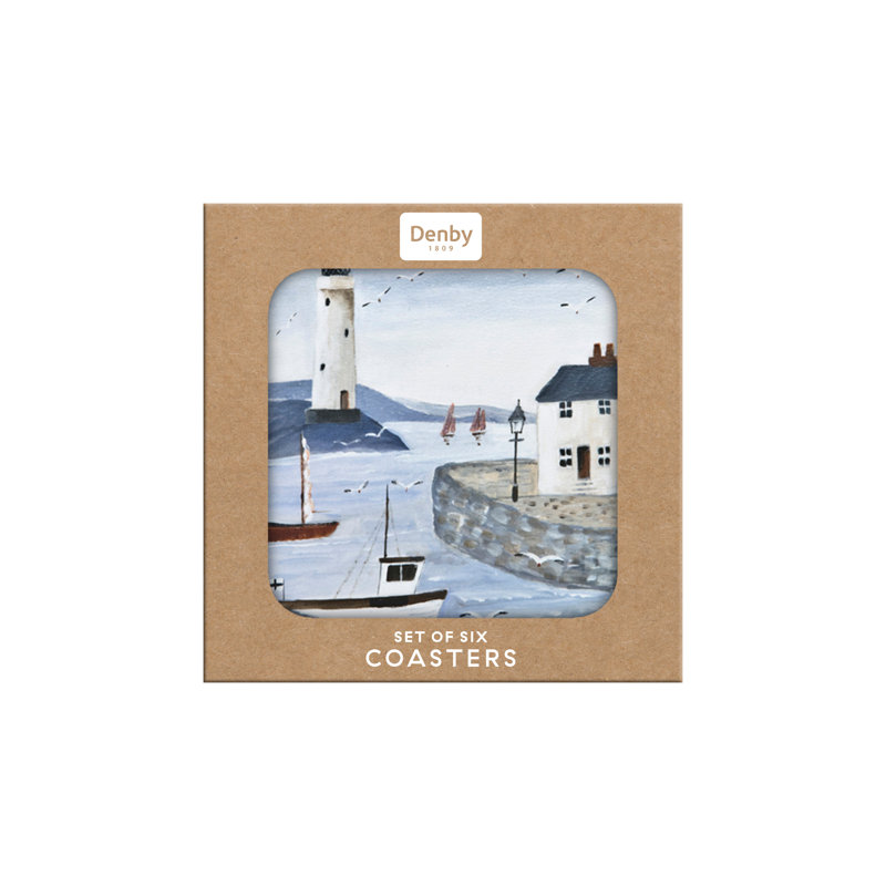 Set of 6 Coastal Lighthouse Coasters