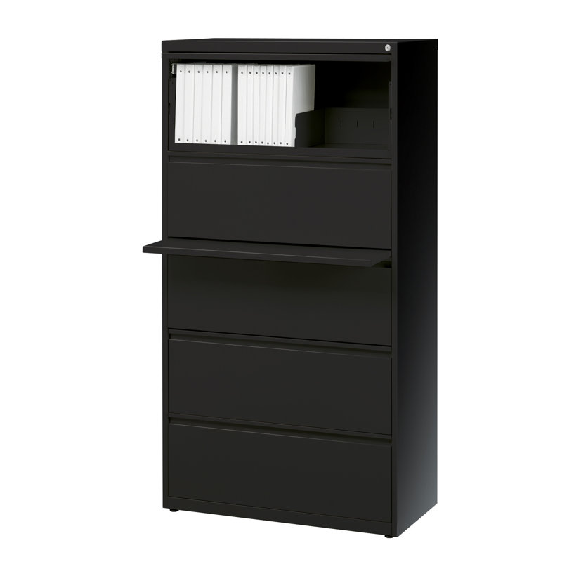 30'' Wide 5 -Drawer Steel File Cabinet, Black
