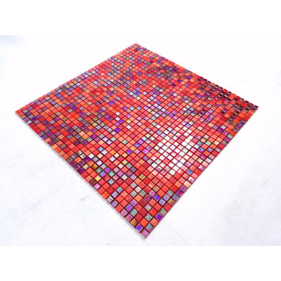 Carreau de mosaïque mural et mosaïque carré en verre pressé iridescent 0,325 po x 0,3125 po Galaxy