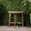 Table bistro demi-ronde grise en bois pliable gris