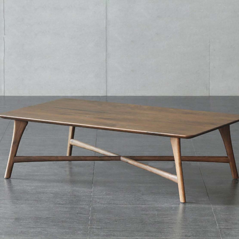 Scandinavian Minimalist Oak Coffee Table, 17.7" H x 47.2" L x 23.6" W