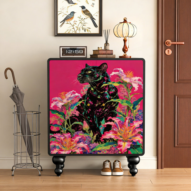 Simran Modern Solid Wood Entryway Cabinet