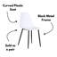 Kalie Pair of Plastic Dining Chairs, Black Metal Frame-836818233