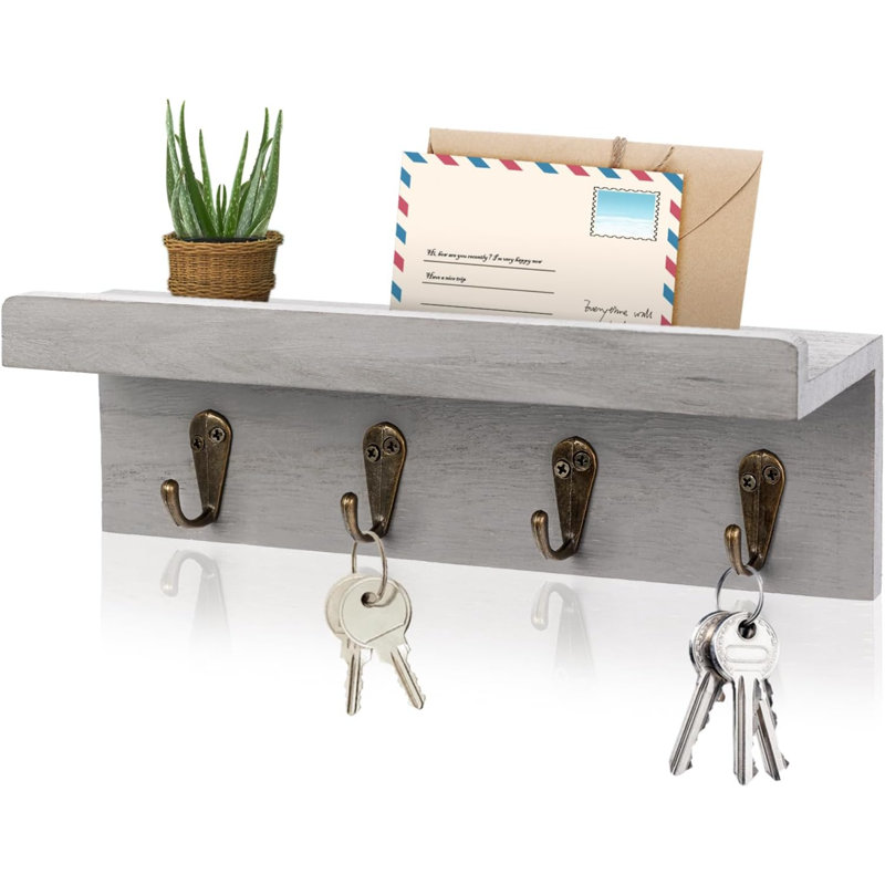 Patoma Manufactured Wood Wall Organizer, Grey