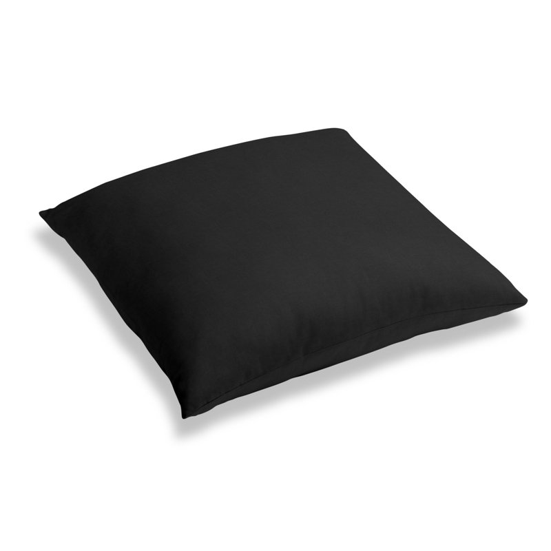 Linen Square Pillow Cover & Insert, Black