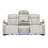 85.5''Wide Breathable Leather Power Reclining Sofa With Drop Down Table And 2 Cup Holders-1645490333