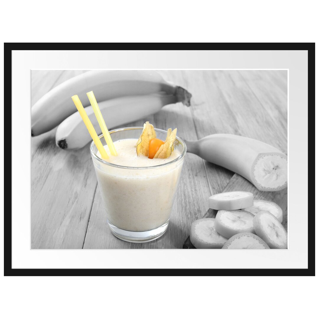 Gerahmtes Poster Frischer Bananenshake