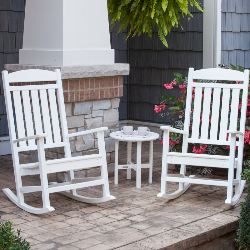 Ensemble de sièges à bascule 3 pièces POLYWOOD Classics, Blanc