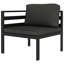 Ensemble modulaire de patio carré de 27,6 po de largeur avec coussins