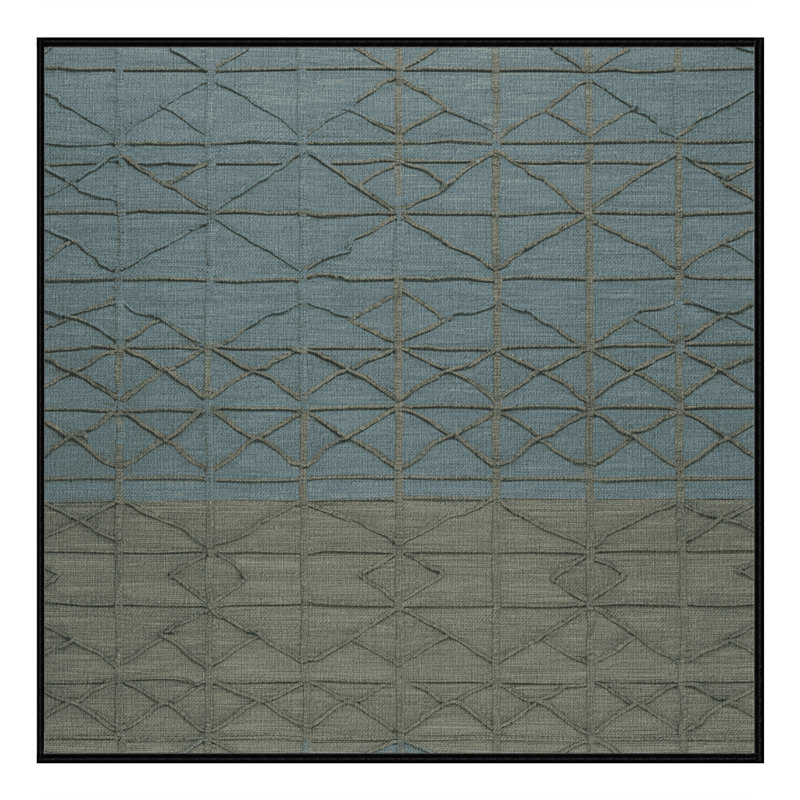 Tapis gris en treillis lavable à la machine, Carré 6 pi