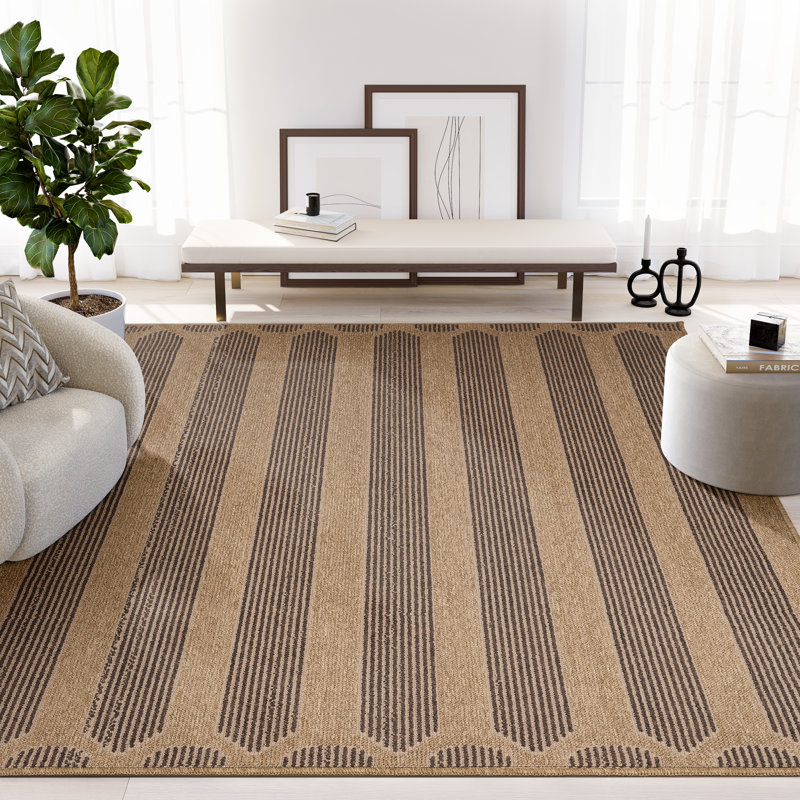 Abani Rugs Teagon SAG130A Vertical Stripe Indoor Area Rug, 6' x 9'