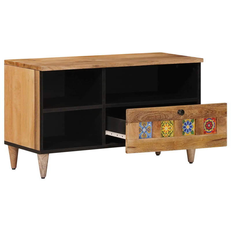 Vidaxl TV Cabinet With Drawer With Shelf With Storage Solid Mango Wood Media