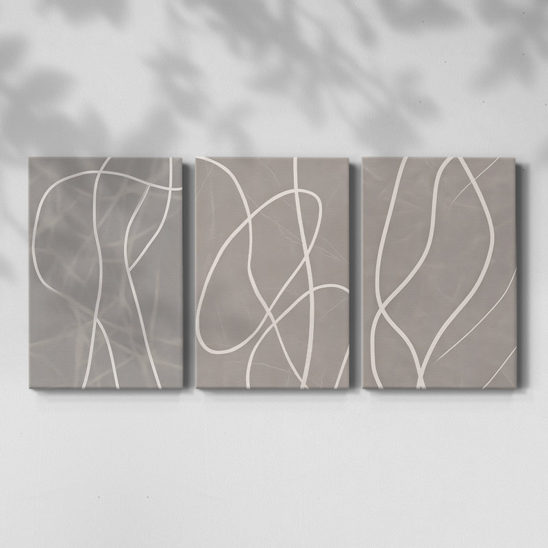 ABSTRACT Series DLxxxxi - Toile tendue sur mesure - 3 pièces, H 12 po x l 24 po