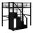 Twin Size Metal Loft Bed With Storage Staircase, Wardrobe And Full-Length Guardrails-513588632