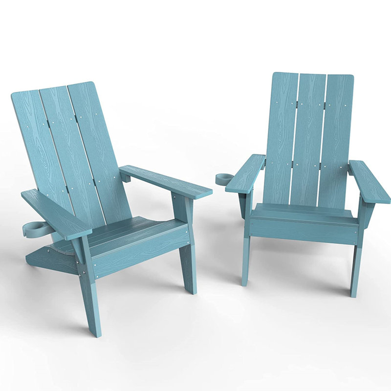 Chaise Adirondack d'extérieur en plastique, Bleu