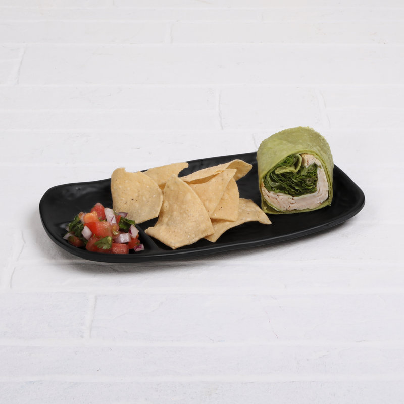 Plat de service divisé en mélamine, H 0,88 po x l 10 po x P 5,5 po