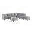 Sectional Sofa, 120" Modular Sectional Sofa, 8-Piece Grey Velvet, Modern Configurable Layout