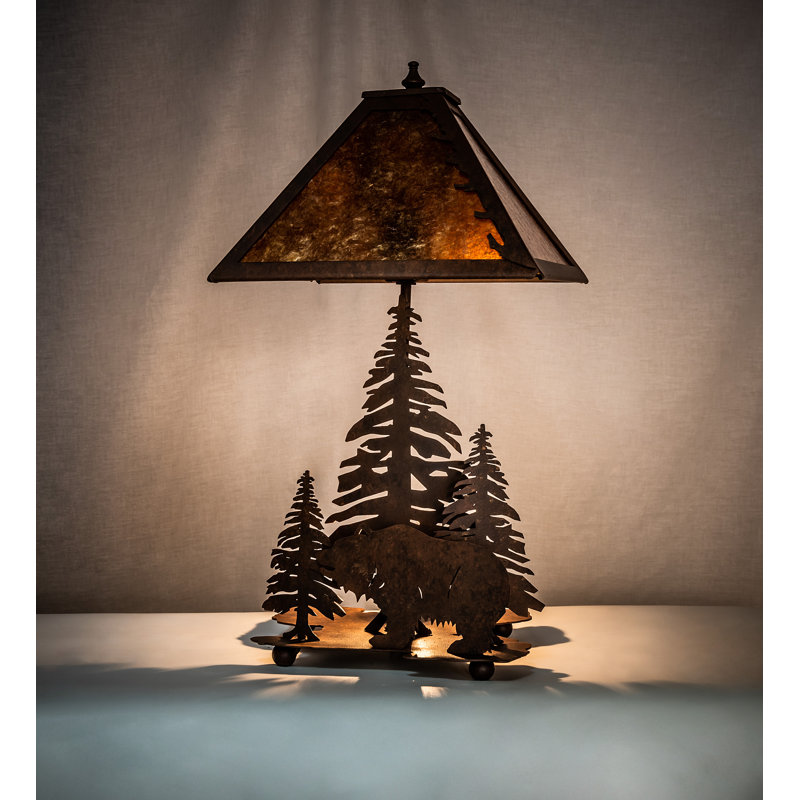 Rustic Lodge Table Lamp, Amber