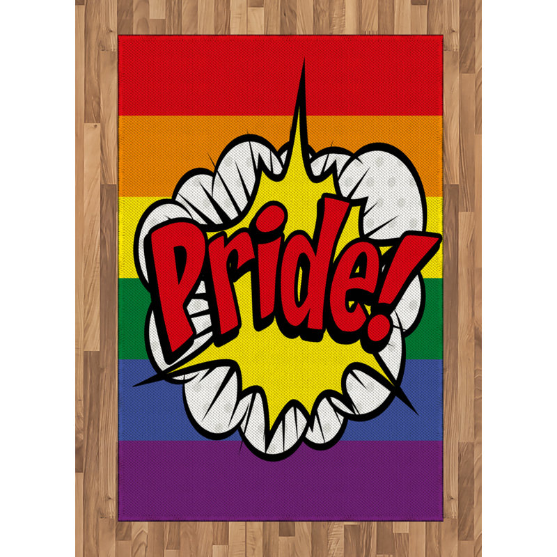 Tapis décoratif Pride Rainbow, Rectangle— 4 pi x 5 pi 8 po