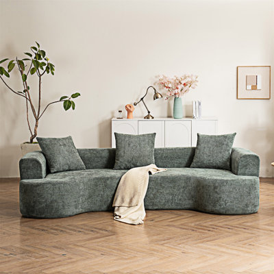 Curved Sofa With Pillows