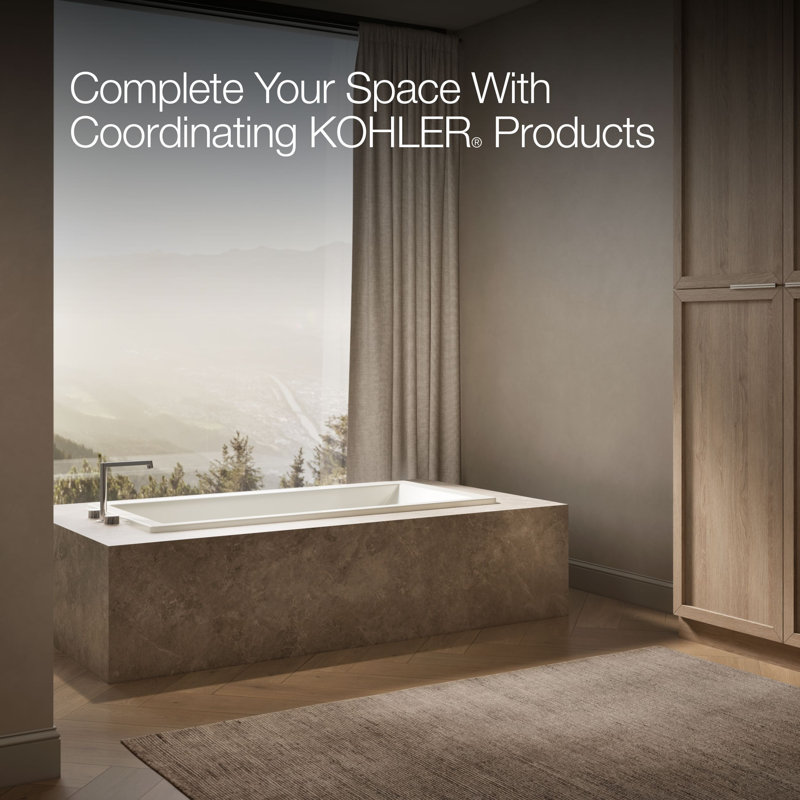 Underscore® 66" x 32" Undermount Soaking Acrylic Bathtub, Biscuit