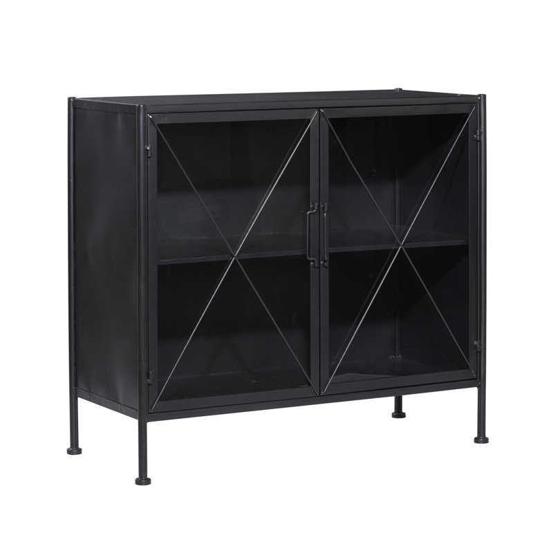 Buffet décoratif 2 portes Munich, Noir, noir, noir, noir, H 29 po x l 33 po x P 14 po