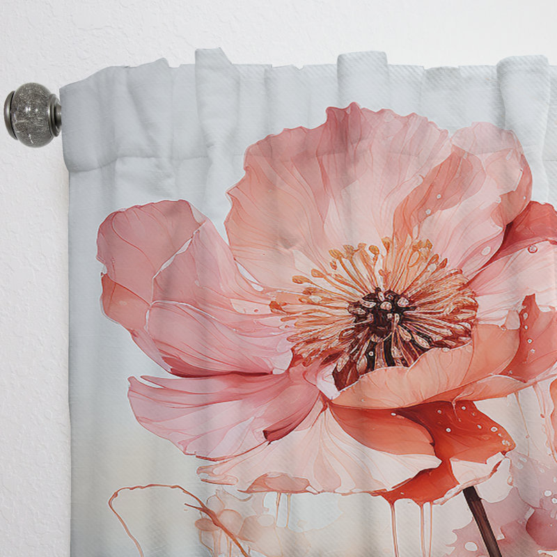 Haycroft Tulips Rendered in a Monochromatic Palette I - Tulips Curtain - Velvet Room Darkening - 1 Panel, 52" W x 63" L