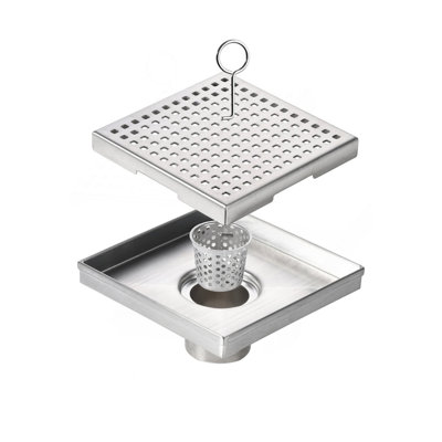6 Inch Grid Shower Floor Drain With Flange