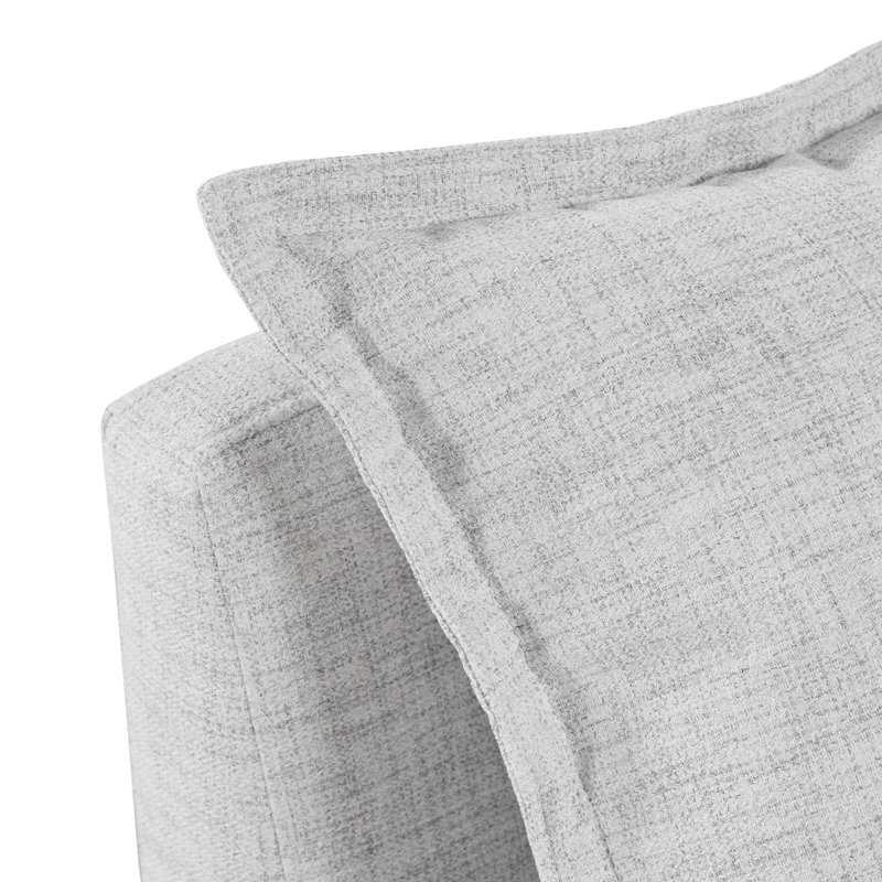 Silver Gray Fabric Modular Sectional Sofa with Ottoman