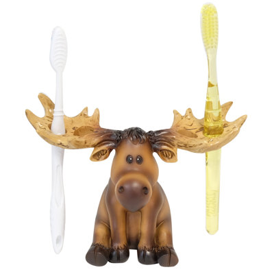 Kesterman Polyresin Whimsical Moose 4-Slot Toothbrush Holder