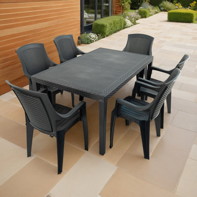 Schaffa Rectangular with 6  Chairs Garden Set