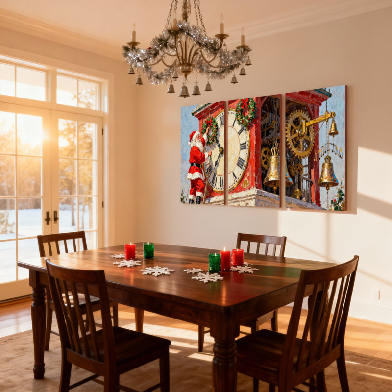 Ensemble de 3 impressions sur toile de Noël, H 24 po x l 48 po