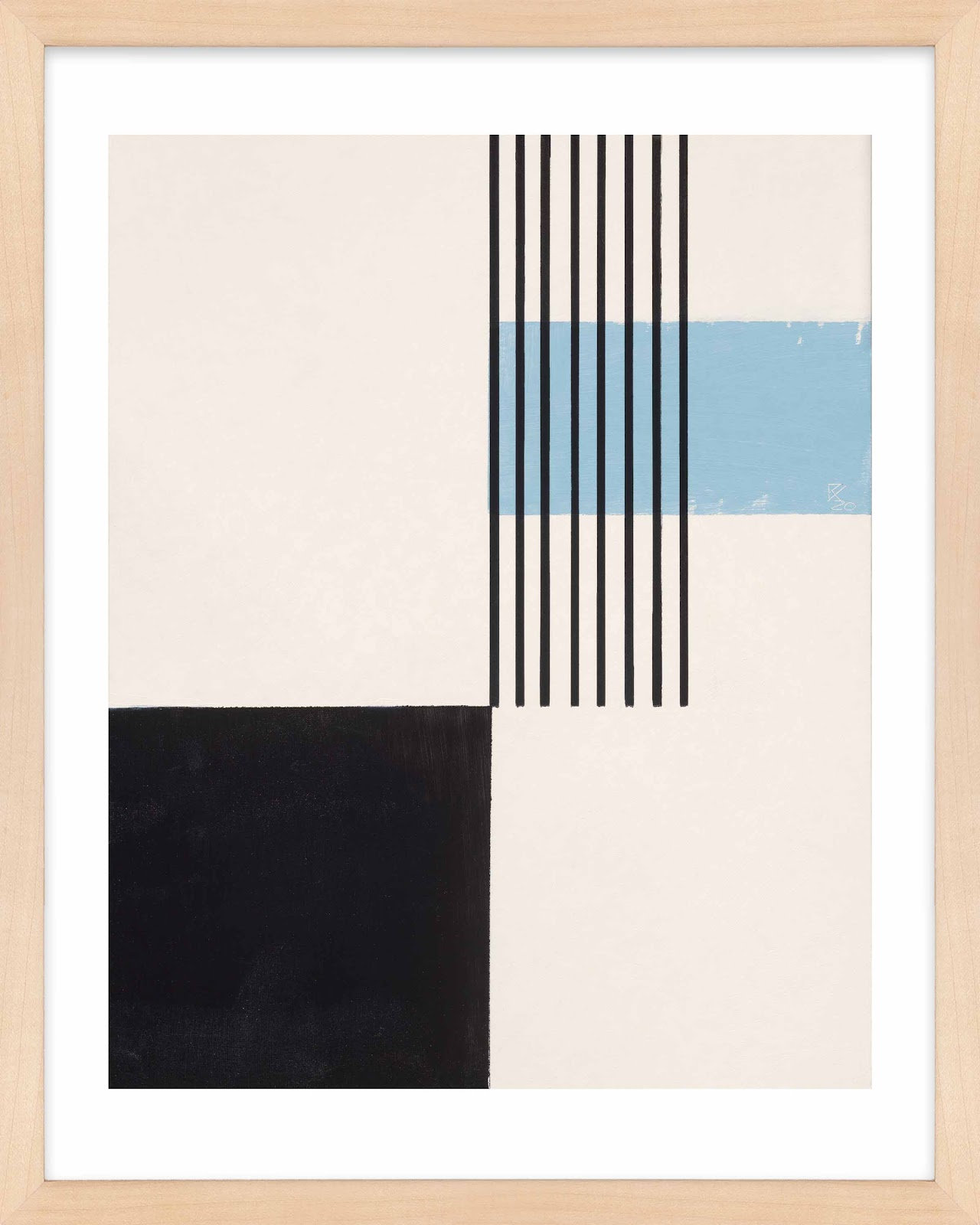 Black And Blue 2 by Robert Kamnatnik, 20" H x 16" W x 1.25" D, Maple