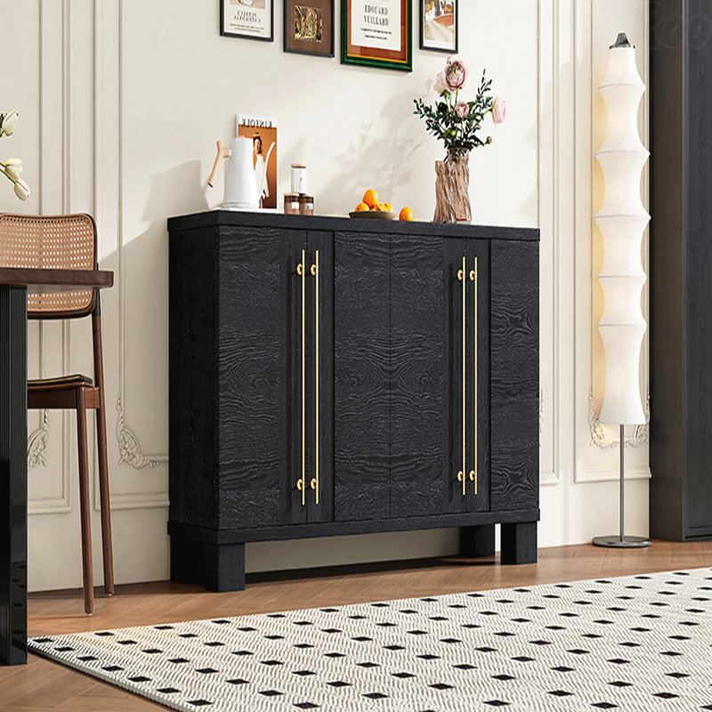 Sideboard Buffet Cabinet with Storage, Wood Sideboard with Adjustable Shelves and Gold Handles for Kitchen, Dining Room and Living Room