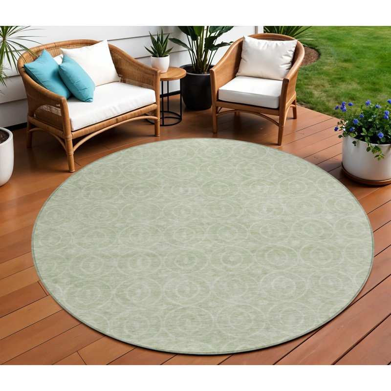 Tapis rond 8 po Mint Green