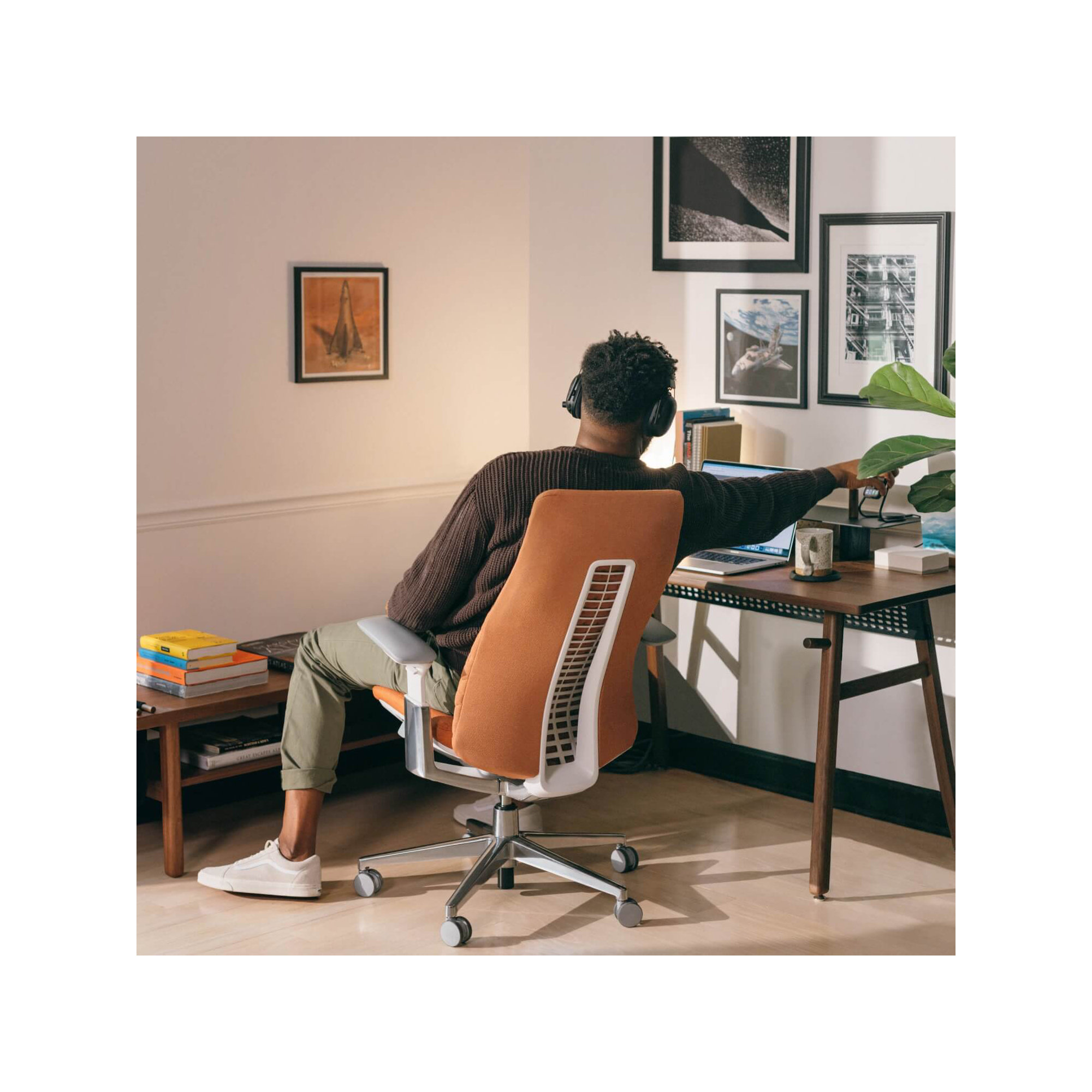 Haworth Fern Digital Knit Task Chair, Ember, No