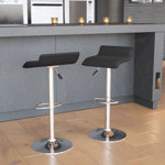 Murphy Vinyl Adjustable Height Barstool with Solid Wave Seat and Chrome Base