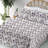 Ambesonne Floral Sheet Set Pattern of Blooming Flowers Lilac White and Slate Brown-109349996