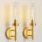 Glass Tube Wall Sconces, Solid Copper Base Sconces Wall Lighting (Set of 2)-724807743