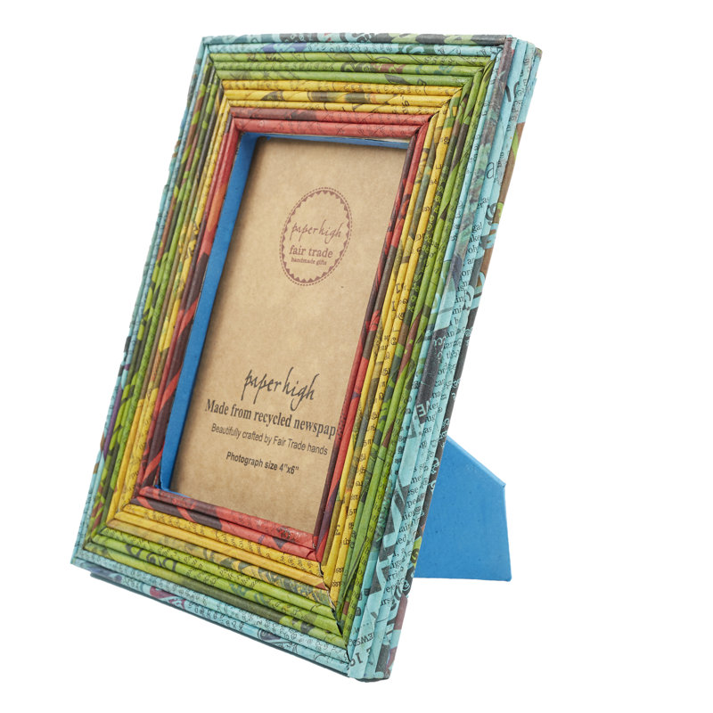 Paper Picture Frame, Blue/Green/Yellow/Red, 10.2cm x 15.2cm